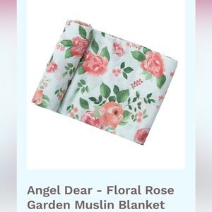 NEW Angel Dear Muslin Lightweight Floral Rose Garden Baby Blanket